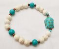 Turquoise & White Magnesite Buddha Bracelet