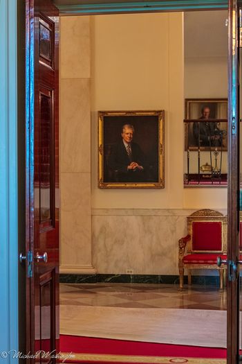 A view of President Carter In Cross Hall
