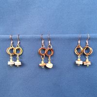 Shell Disk Earrings - Brown Rings