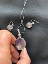 Pendant/Earring Set:  Amethyst Moss Agate