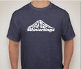 "Winter Mountain" Winterlings T-Shirt, White on Vintage Heather Navy
