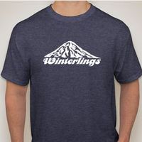 "Winter Mountain" Winterlings T-Shirt, White on Vintage Heather Navy
