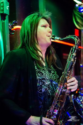 Heather and her artful sax playing!
