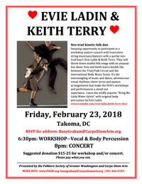 Evie Ladin & Keith Terry: Workshop & Concert--Song & Body Percussion 