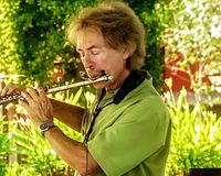 Saxophonist/Flutist Bryan Savage at Los Arroyos Verdes Pool Party