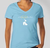 Light Blue short sleeve V-neck T-shirt