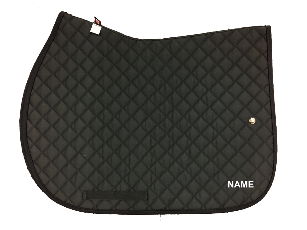 The font used will represent the style, placement, colour & content of the logo on your saddle pad