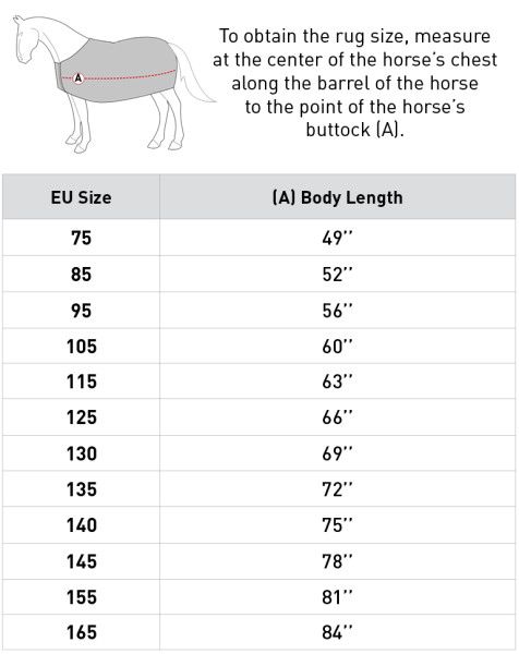 MY STABLE - SIZING GUIDE 'HORZE' COOLER