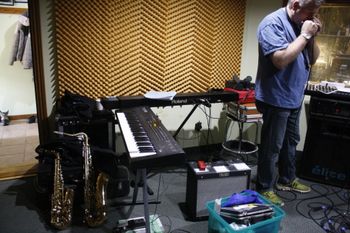 Ted gets the harp ready
