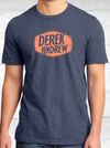 Derek Andrew Logo T-Shirt - Heather Navy w/melon logo