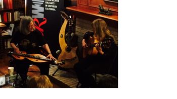 Joellen had a thrill playing a tune with master guitarist Muriel Anderson at a House Concert in Santa Monica 2016
