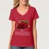 In The Name Of Love Collection Deep Red Ladies Nano V-Neck T-Shirt