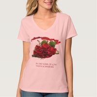 In The Name Of Love Collection Pink Ladies Nano V-Neck T-Shirt
