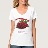 In The Name Of Love Collection White Ladies Nano V-Neck T-Shirt