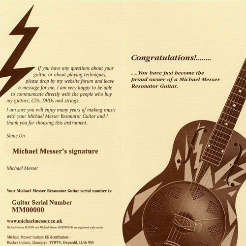 Michael Messer About MM Guitars