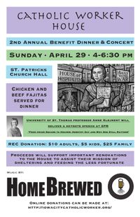 Catholic Worker House Dinner Concert Benefit