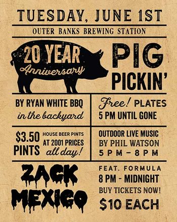 2021 06 01 Outer Banks Brewing Station 20TH Anniversary Party with Zack Mexico
