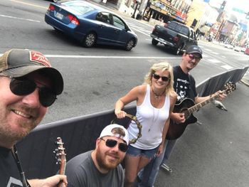 Busking on Boardway
