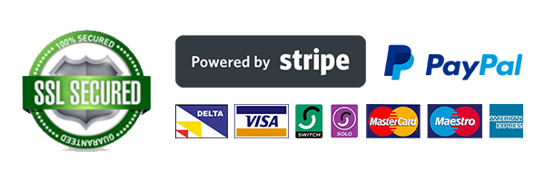 ssl secured safe payments through stripe and paypal