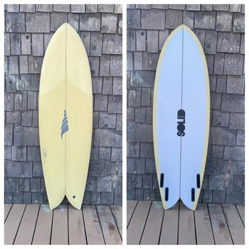 $850 - 5'10" - "Throwback" Fish by Solid Surf
