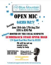 Open Mic at the Garden Lumberjack stage 