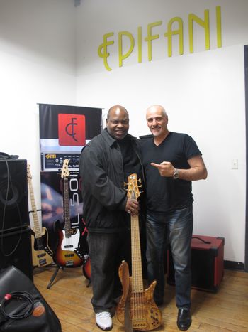 Epifani Custom Systems owner, Nick Epifani with True To Life's bassist, Mike Porter
