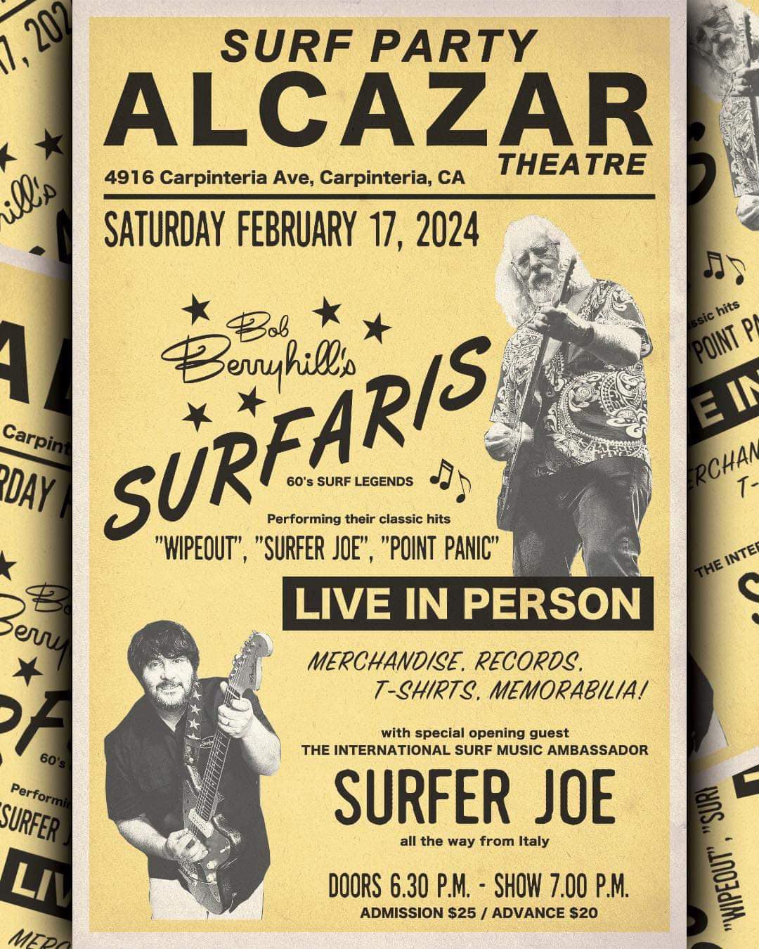 The Surfaris @ The Alcazar Theatre - Feb 17, 2024, 7:00PM