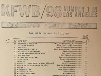 Wipe Out #1 on LA radio KFWB
