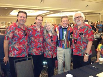 Wink Martindale poses with The Surfaris 2013
