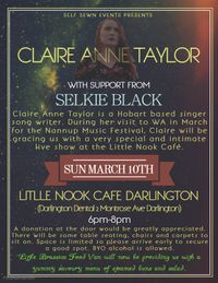 Claire Anne Taylor Album Launch at Little Nook Cafe, Darlington (WA)