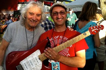 Albert Lee after he signed my Albert Lee model guitar
