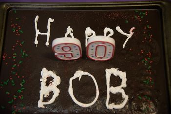 and decorated Bob's birthday cake
