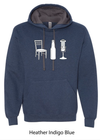 Grab A Chair /// Heather Indigo Blue /// Unisex Hoodie 