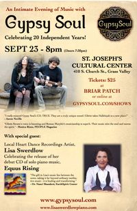 An Intimate Evening Of Music With Gypsy Soul  Special guest, Lisa Swerdlow solo acoustic piano.