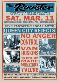 Queen City Rejects / No Anger Control / Van Huskins / Self Made Monsters / Y'all're