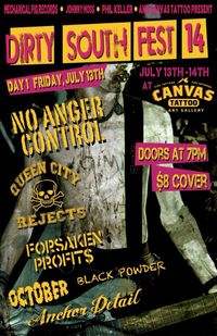 Dirty South Fest 14 - NAC / Queen City Rejects / Forsaken Profit$ / October / Black Powder / Anchor Detail