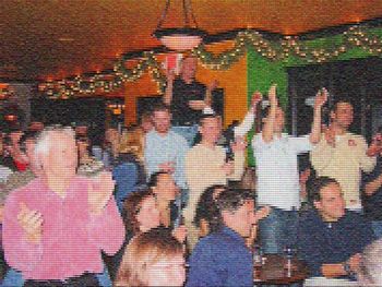 The 9 irish Brothers audience festively singing along with "The Pirate Song"
