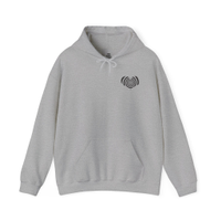 Grey Hoodie with No-Text Spiral Heart Logo