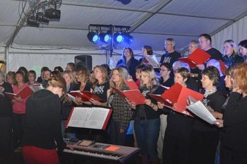 Easton Rabble sing at the Laxfield Beer Festival

