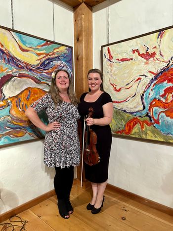 With my sister Nora at the premiere of my work "Journey" with the artwork of Bert Weir
