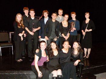 With the class of Zhou Tian and performers at the premiere of my "Persephone" woodwind quintet, 2011
