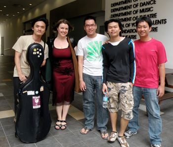 With Wen-Bin, Eric, Edmund, and Nyein, Singapore, 2009
