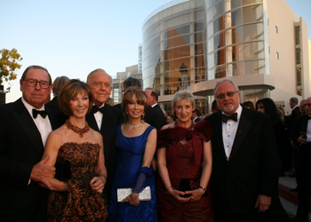 L to R: Ambassador and Mrs. George Argyros, Henry and Elizabeth Segerstrom, Joan Morris & William Bolcom at the opening of the new Henry and Elizabeth Segerstrom Hall, Orange County Performing Arts Center, September 15, 2006.
