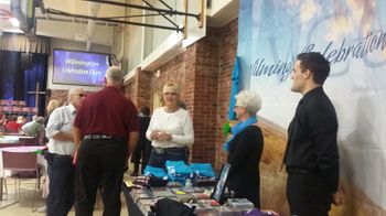 Product Table; Premiere attendees receiving their free CD!
