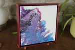 Purple Wave - 8x8" Framed Acrylic Pour Painting