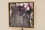 Purple Hearts - 10 x 10 framed acrylic painting