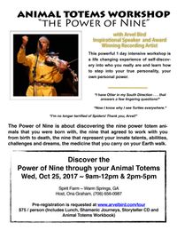 One Day Intensive "The Power of 9" - Animal Totems Workshop 