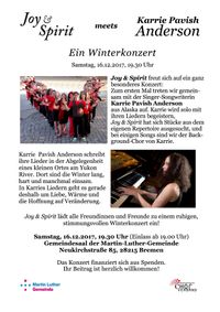 Ein Winterkonzert: Gospelchor Joy & Spirit Choir & Karrie Pavish Anderson
