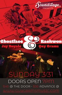 Advance Ticket Reservations To The Ghostface & Raekwon Show On March 31
