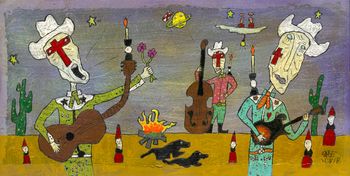 "Cross Face Cowboy Camp"  24 x 12

